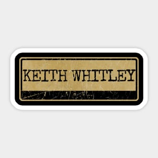 Aliska text black retro - Keith Whitley Sticker